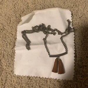 Gold and Brown Leather Necklace